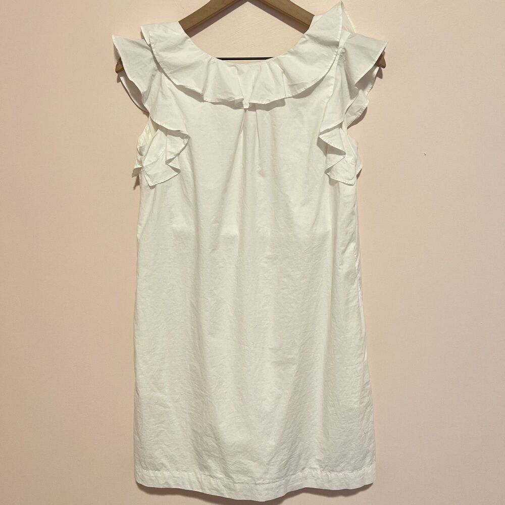 NWT J. Crew Crewcuts Girl's White Ruffle Dress Size 14 Style C3809